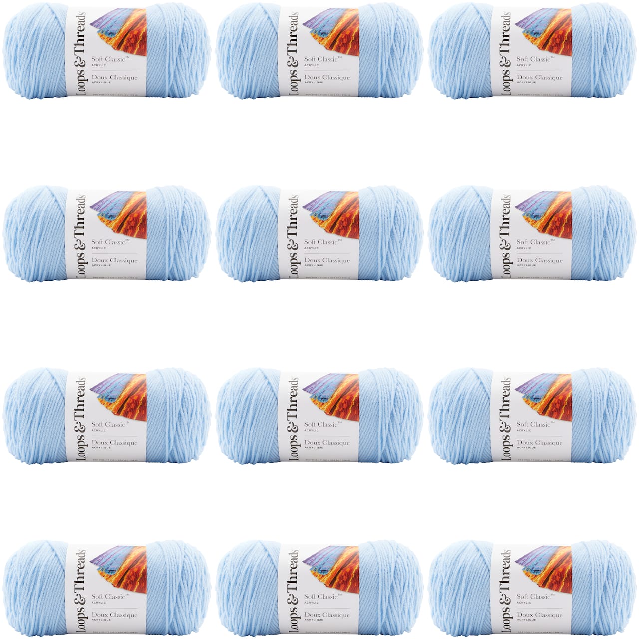 12 Pack: Soft Classic™ Solid Yarn by Loops & Threads®